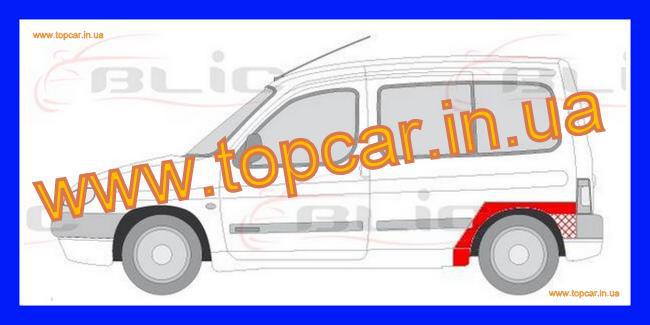 Крило заднє ліве CITROEN BERLINGO I 96-08 Blic Польща 6504-03-0550591K, фото 1