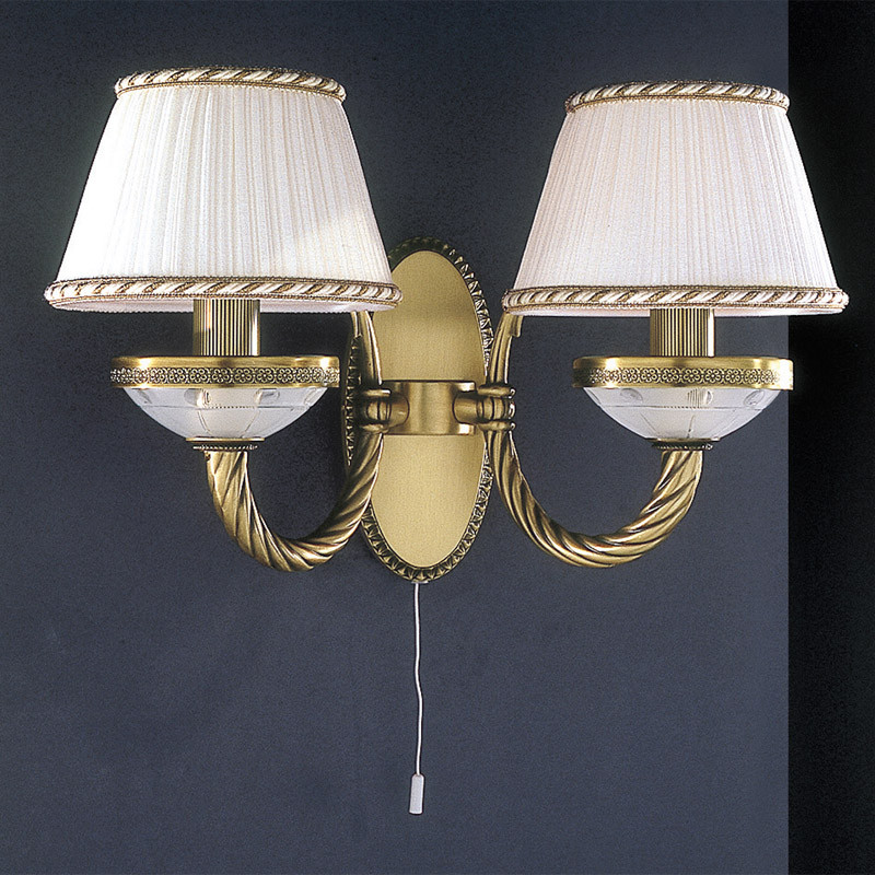 Бра RECCAGNI ANGELO A 4660/2 бронза/тканина