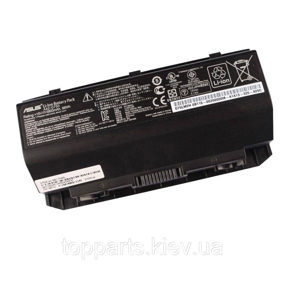 Батарея для ноутбука Asus G750 A42-G750, 5900mAh (88Wh), 8cell, 15V, Li-ion, чорна, ОРИГІНАЛЬНА