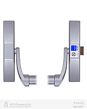 Замок TESA для евакуаційного виходу накладний 1910908 PP P:silver(RAL9006) 1 Locking 900мм 8мм