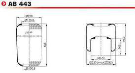 Пневмоподушка MAN 81436010121 Mercedes-Benz / 882N Tippol AB443