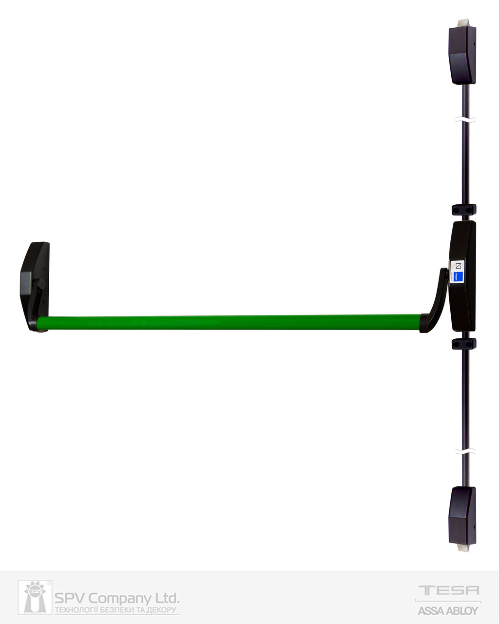 Замок TESA для евакуаційного виходу 1930908 NV N: black (RAL 9005)/ V: green (RAL 6002) 2 Locking 900мм 8мм