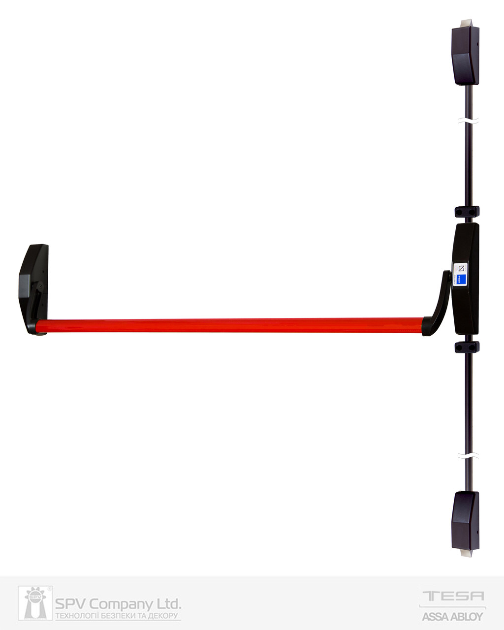 Замок TESA для евакуаційного виходу 1930908 NR N: black (RAL 9005)/R: red (RAL 3000) 2 Locking 900мм 8мм