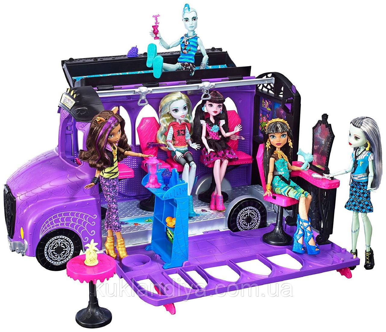Monster High Deluxe Bus and Mobile Salon Toy Playset Шкільний автобус салон — Mattel FCV63, фото 1