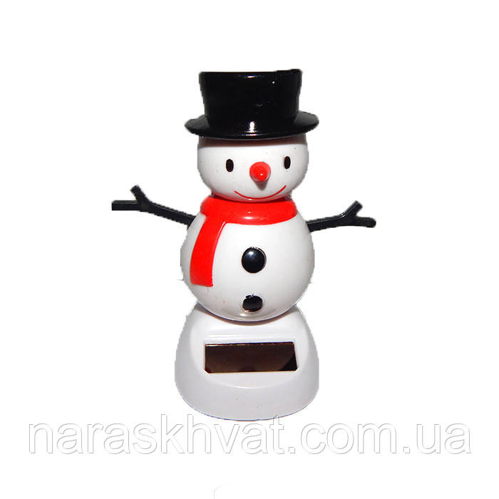 Сувенир "Танцюючий Сніговик у капелюсі" на сонячній батареї (12-3)