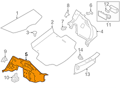 Обшивка арки багажника ліва чорна G - GRAY Nissan Leaf AZE0 (13-17) 84951-3NF0B