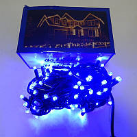 Гірлянда вулична Нитка LED 120, синій, чорний дріт (1-34)
