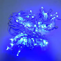 Гирлянда уличная Бахрома LED 100, синий, белый провод