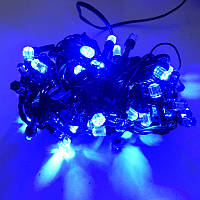 Гірлянда Нитка Кристал LED 100, синій, чорний провід