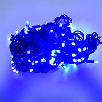 Гірлянда вулична Нитка LED 100, синій, чорний дріт
