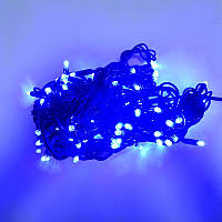 Гірлянда вулична Нитка LED 160, синій, чорний дріт