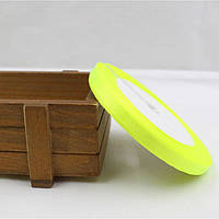 Стрічка атласна 5 мм. неон жовтий.Ціна за 1 м