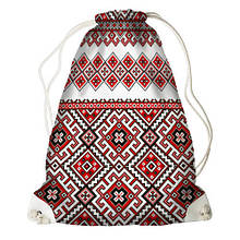 Рюкзак-мішок Червоний орнамент (RM_UKR001_WH)