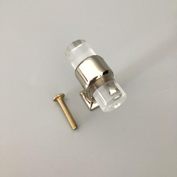 Ручка-кнопка модерн Glacior Acrylic прозора AC0-040-00 CHROME акрил із хромом