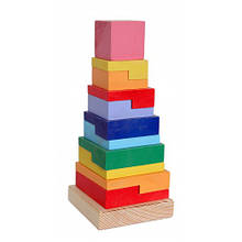 Дитяча дерев'яна пірамідка розвивальна іграшка