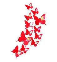 Червоні метелики декоративні - 12шт.