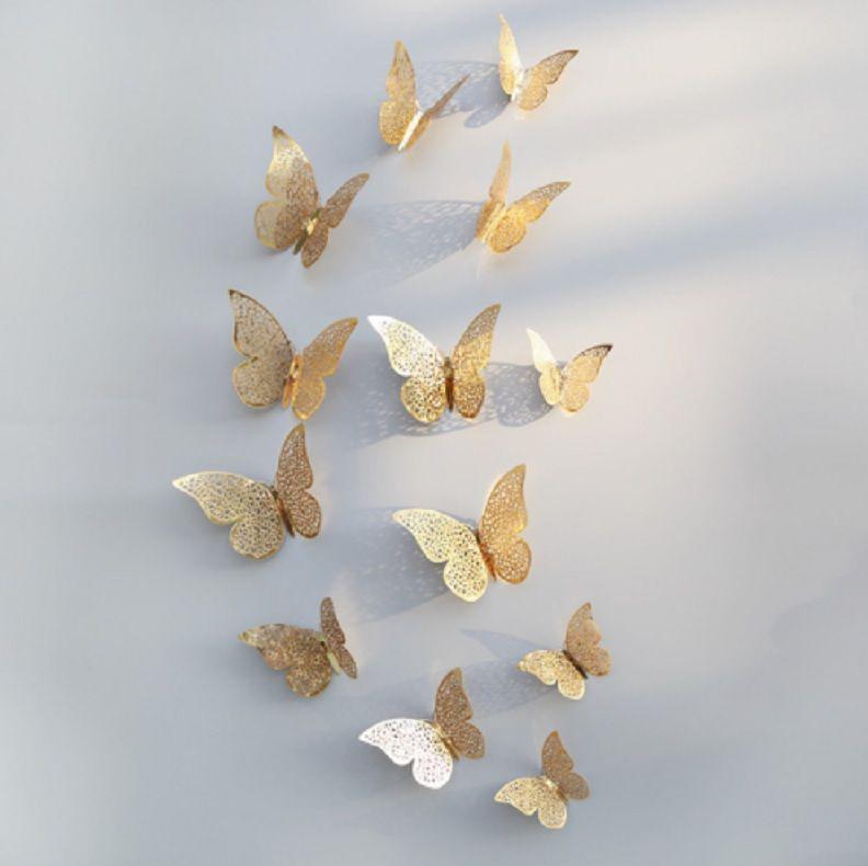 Бабочки кружевные на скотче - в наборе 12шт. разных размеров, в набор входит 2х сторонний скотч - фото 1 - id-p683889777