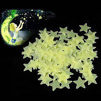 Фосфорні зірочки що світяться 95 штук 3 см салатовий