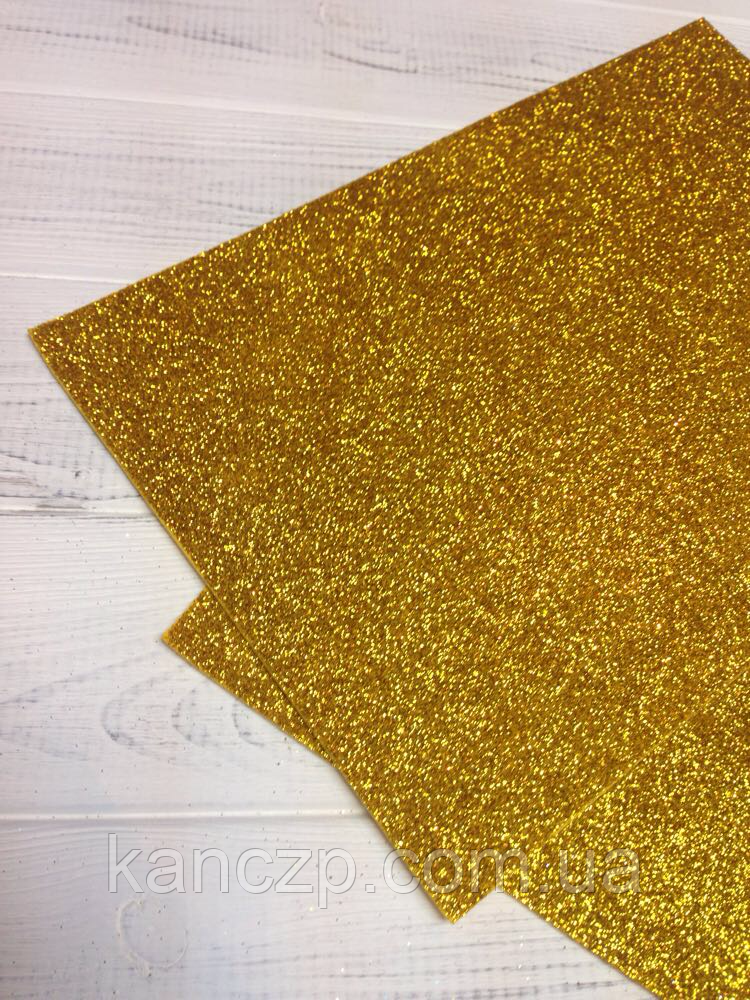 Фоамиран 2мм с глитером (темное золото) - фото 1 - id-p683952412