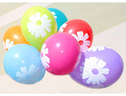Повітряні кулі "Ромашки" 12" (30 см) пастель асорті В упак: 100 шт.  ТМ "Gemar"