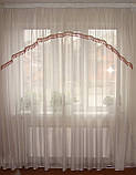 Ламбрекен Firanka Арка карниз 200см молочний з рожевою бахромою (15_6а), фото 3
