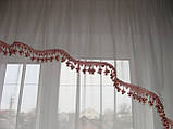 Ламбрекен Firanka Арка карниз 200см молочний з рожевою бахромою (15_6а), фото 4
