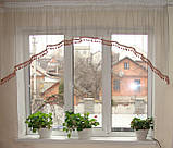 Ламбрекен Firanka Арка карниз 200см молочний з рожевою бахромою (15_6а), фото 2