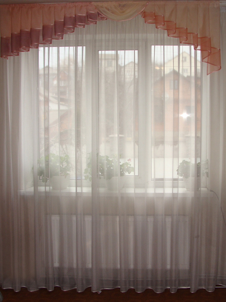 Ламбрекен Firanka Дуга карниз 200см абрикосовий з персиковим (72_7_2м), фото 1