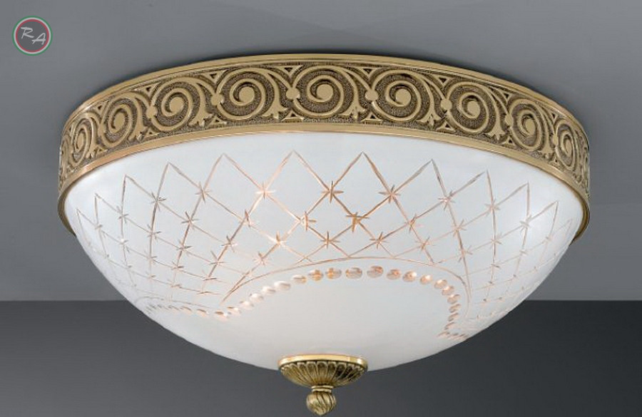 Стельовий світильник RECCAGNI ANGELO PL 7102/3 oro f./bianco impero