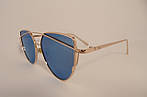 Сонцезахисні окуляри (сині з золотою оправою,дзеркальні), фото 9