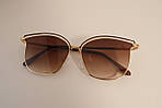 Трендові сонцезахисні окуляри коричневі, в золотій оправі, фото 6