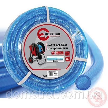Шланг для води 3-шаровий 1/2", 20 м, армований PVC INTERTOOL GE-4053, фото 1