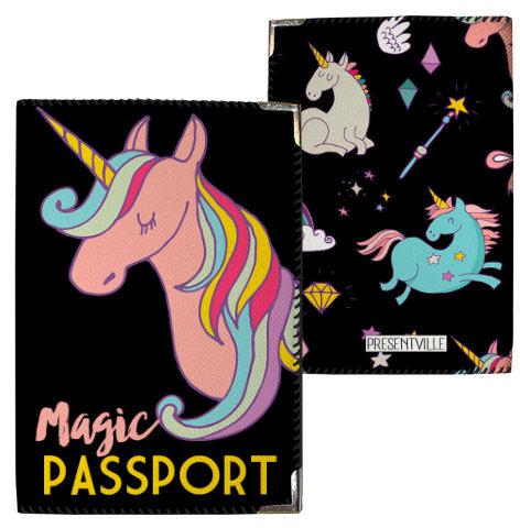 Обкладинка на паспорт Єдиноріг Magic everywhere (тканина), фото 1