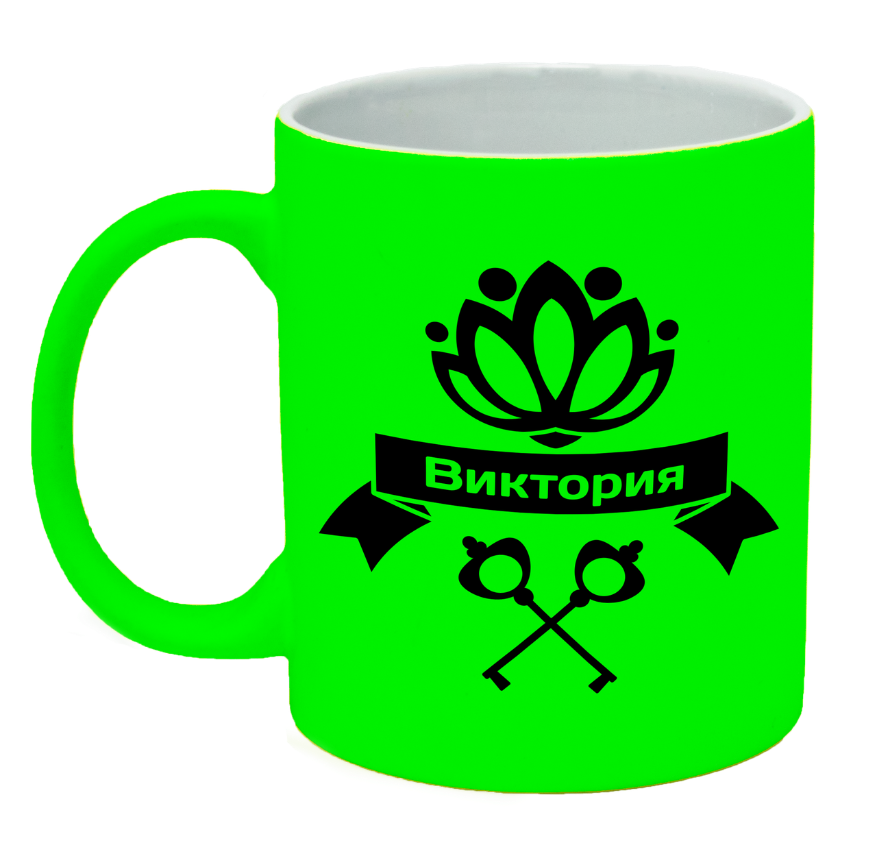 Неонова матова чашка "Вікторія", яскраво-зелена, фото 1