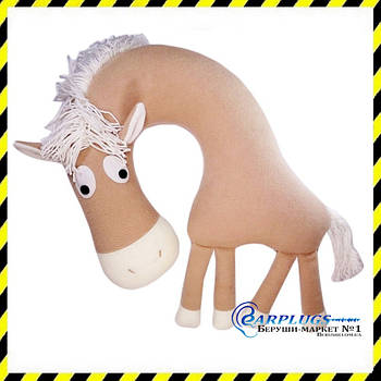 Дизайнерська дорожня Подушка-підголівник Silenta Конячка (білі закінчення).