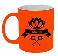 Неоновая матовая чашка "Мила", ярко-оранжевая