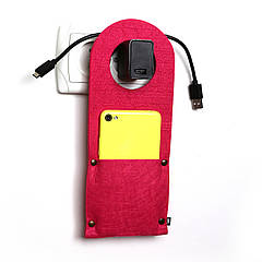 Кишені д/зарядки телеф.на застібці Digital Wool, рожевий
