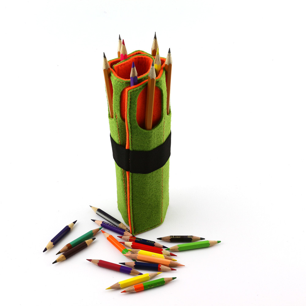 Чехол для карандашей Digital Wool 8 (Color) зелено-оранжевый - фото 2 - id-p631271668