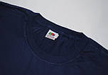 Футболка синя чоловіча щільна м'яка (темно-синій) Ringspun premium T Fruit of the Loom M, фото 3
