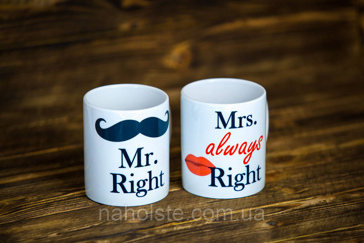 Чашка "Mr. and Mrs. Right". Парные чашки. - фото 1 - id-p684204748