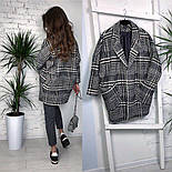Жіноче вовняне об'ємне пальто в карту на підкладці, фото 4