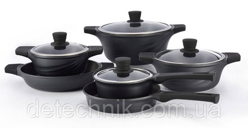 Набір каструль Royalty Line RL-FS1010M BLACK 10 pcs