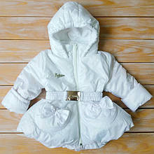 Куртка білого кольору для дівчат на зростання 86-116 см (весна-осінь)