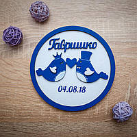 Подушечка для кілець із дерева з пташками