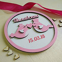 Подушечка для кілець із дерева з пташками