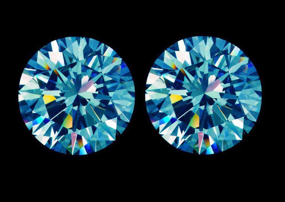 Муассанит пара в серьги 2 X 0.46Ct/5.25mm каждый