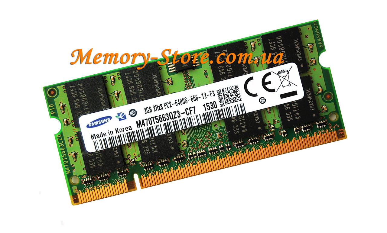 Оперативна пам'ять для ноутбука Samsung DDR2 2GB PC2-6400 sodimm 800MHz