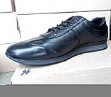 Чоловічі чорні шкіряні кросівки великих розмірів 46-49 р-р, фото 4