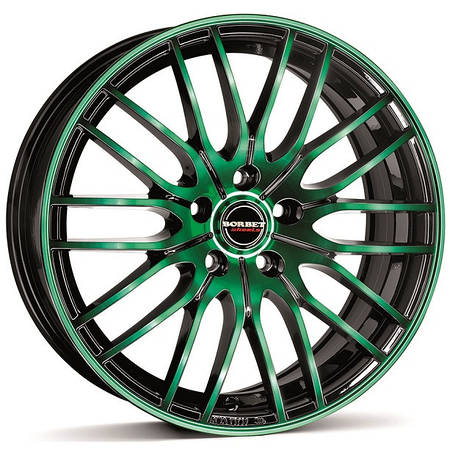 Диски Borbet CW4 колір Black Glossy Green