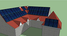 Макет расположения фотомодулей на крыше
